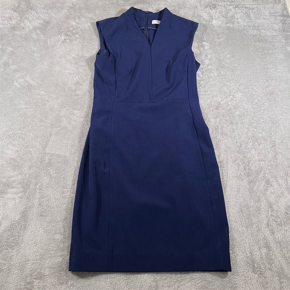 M.M. LAFLEUR Women's Navy Sheath Dress Size 10 Knee Length Formal